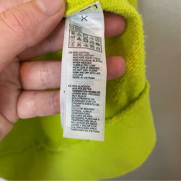 FOREVER 21 Neon Yellow/Green Crewneck Sweatshirt Size S - Picture 4 of 7